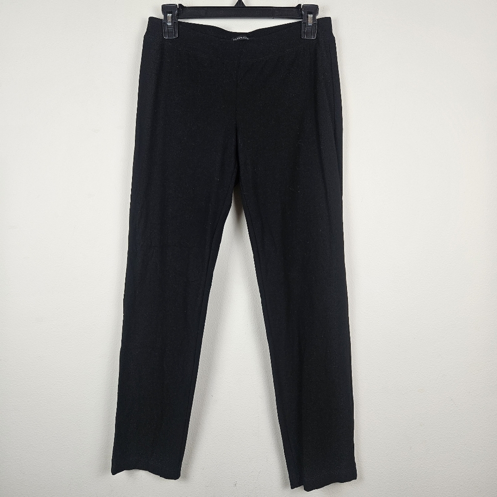 Eileen Fisher Pull On Black Viscose Nylon Spandex Pants Size XS Minimalist